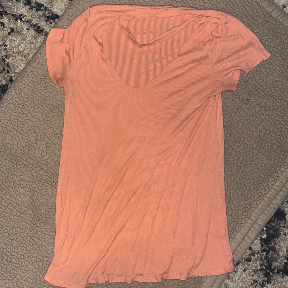 Dainty hooligan color me coral choker neck dress